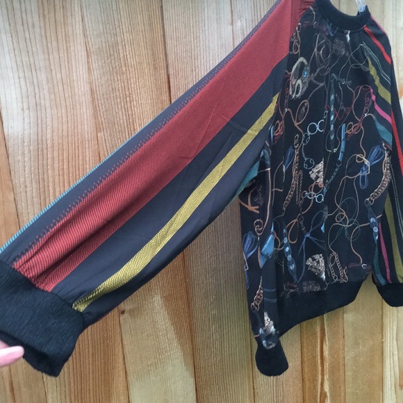 ISLE Melis Kozan top mixed media tassels and stripes black multi color - Picture 5 of 11